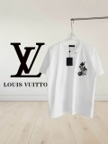 Louis Vuitton Embroidery & Print Round Neck Short Sleeve T-Shirt - White 260714
