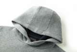 Louis Vuitton 26FW Logo Leather Patch Long Sleeve Embroidered Knit Hoodie - Warm Gray 260721