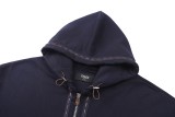 Fendi Cotton Logo Leather Patch Track Jacket - Dark Gray 260721