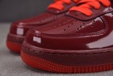 Nike Air Force 1 Low Patent Leather Dark Team Red Safety Orange