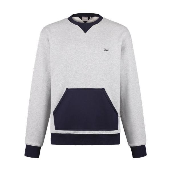 Dior 26FW Cotton Blend Logo Round Neck Long Sleeve Embroidered Sweatshirt - Gray 260721