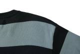 Dior 26SS Striped Logo Short Sleeve Embroidered Knit T-Shirt - Dark Gray 260721