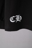 Chrome Hearts Round Neck Sanskrit Long Sleeve Print T-Shirt - Charcoal 260825