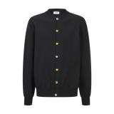 CELINE Knit Metal Logo Button Cardigan - Charcoal 260915