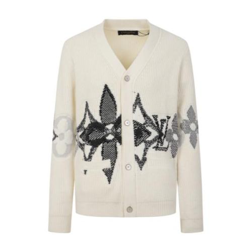 Louis Vuitton 26SS Wool Jacquard Knit Long Sleeve Cardigan - Warm Gray 261020