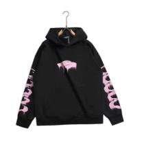 Balenciaga 26FW Mud-Dye Double B Hand-Painted Graffiti Heavyweight Long Sleeve Hooded Jacket - Charcoal 261020