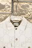 Gucci GG Jacquard Long Sleeve Denim Jacket - White 261020