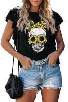 Steer Skull Print Short Sleeve T-shirt LC251462-7