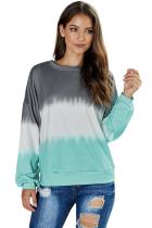Gray Color Block Tie Dye Pullover Sweatshirt LC252310-11