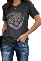 Gray Cotton Blend Tiger Tee LC253365-11