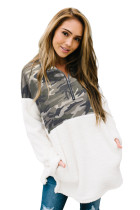 Green Fuzzy Pullover with Camo Detail LC85287-9