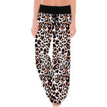 Khaki Leopard Print Wide Leg Pants TQS510010-21