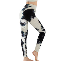 Black White Tie Dye Leggings Yoga Pants TQK520020-37