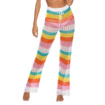 Multicolor Crochet Wide Leg Beach Pants TQK650031-29