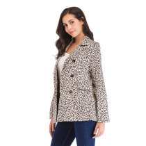 White Print Long Sleeve Lady Suit