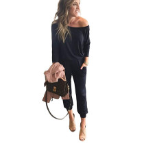 Black Long Sleeve Strapless Jumpsuit with Pockets