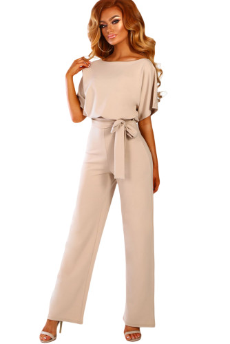 Apricot Oh So Glam Belted Wide Leg Jumpsuit
