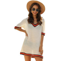 Apricot Crochet Detail Beach Cover Dress TQK650063-18