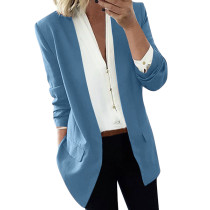 Light Blue Slim Fit Lightweight Blazer TQK260024-30(This items size is smaller, pls select one size