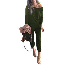 Army Green Long Sleeve Strapless Jumpsuit with Pockets