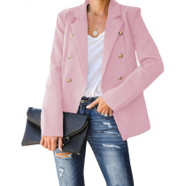 Pink Button Detail Lady Blazer TQK260020-10(This items size is smaller, pls select one size bigger)