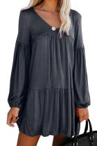 Blue Wanderlust Pocketed Tiered Tunic LC221004-5