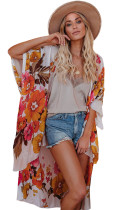 Kimono Sleeve Floral Print Graceful Cover Up LC254281-1