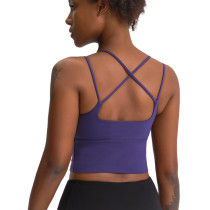 Iris Purple Back Criss Cross Yoga Sport Bra TQE11047-101