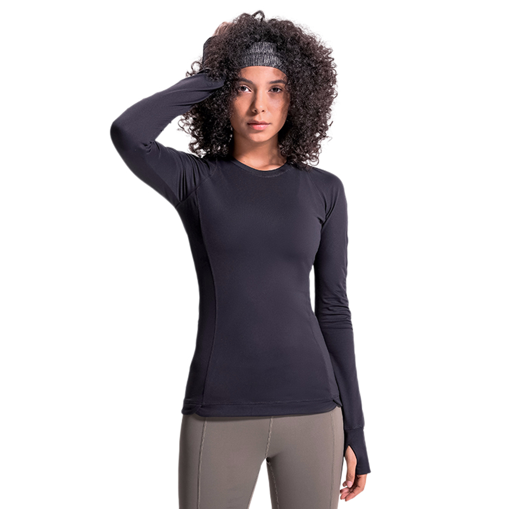 black long sleeve sports top