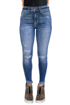 High Rise Distressed Skinny Jeans LC78482-5