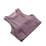 Pink Taupe Simple Design Padded Comfort Yoga Bra TQE10106-87