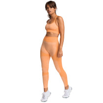 Orange Seamless Bra with Legging Set TQK710266-14
