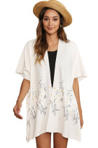 White Spring Daisy Woven Kimono LC254253-1