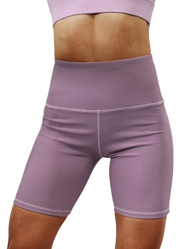 Pink Taupe 1/2 Length Breathable High Waist Yoga Shorts TQE10108-87