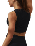 Black Simple Design Padded Comfort Yoga Bra TQE10106-2