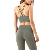 Mignonette Criss Cross Back Shockproof Yoga Vest Bra TQE17164-50
