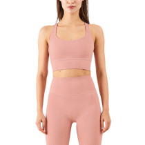Pink Criss Cross Back Shockproof Yoga Vest Bra TQE17164-10