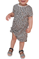 Little Girls' Leopard Print Short Sleeve Mini Dress TZ61108-20
