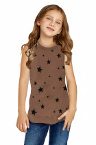 Brown Star Print Little Girl Tank TZ25306-17