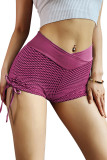 Rosy Side Drawstring Anti Cellulite High Waist Scrunch Butt Lift Shorts LC263610-6