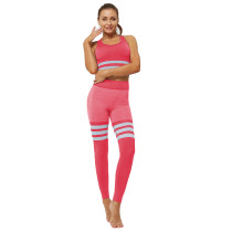 Red Splice Stripes Seamless Yoga Set TQE980187-3