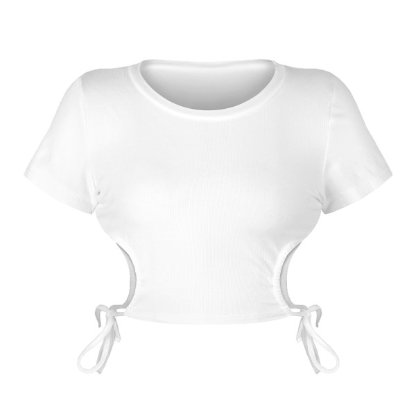white tie crop top short sleeve