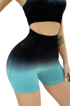Sky Blue Gradient Color Skinny Short Yoga Pants LC263971-4