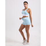 Tiffany Green Splice White Sports Yoga Bra Set TQE10116-62