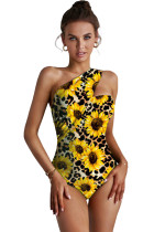 Sunflower Asymetrical Neck One-piece Swimsuit LC442472-20