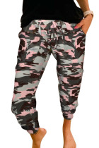 Pink Camouflage Casual Sports Pants LC77489-10