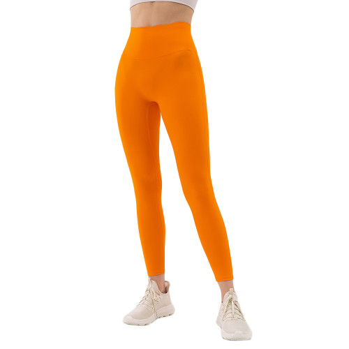Orange High Waist Tight Yoga Pants TQE11371-14