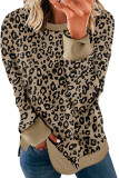 Leopard Pullover Sweatshirt with Slits LC2537877-20