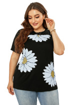Daisy Graphic Ripped Plus Size Tee LC2524582-2