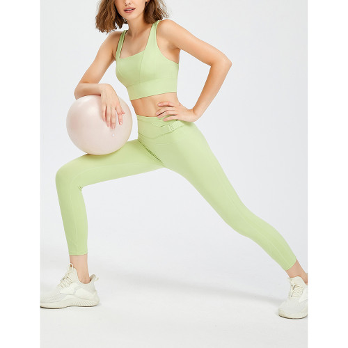 Green High Elasticity Yoga Sports Pants TQE61576-9